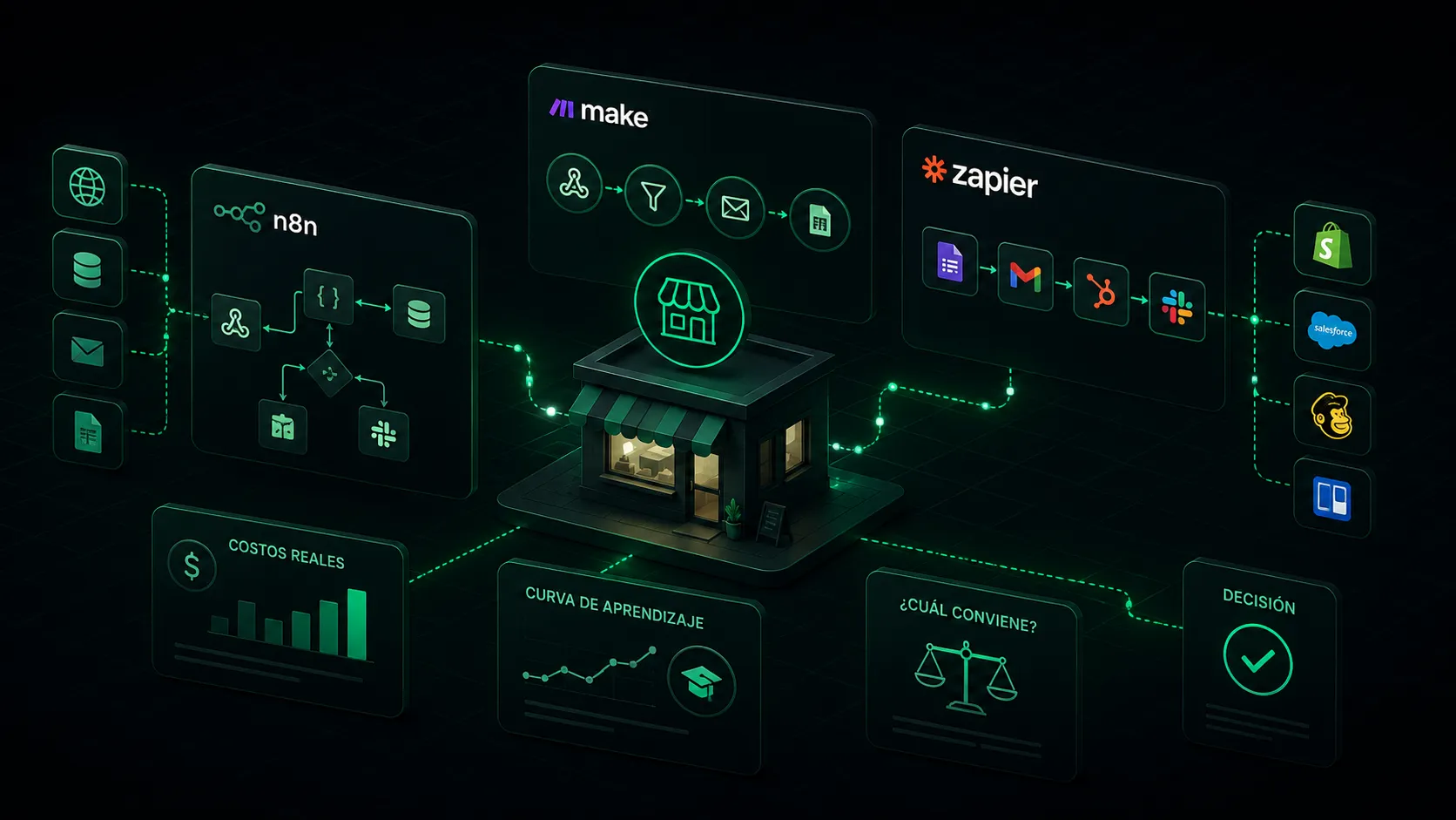 n8n vs Make vs Zapier: cuál conviene a un negocio chico
